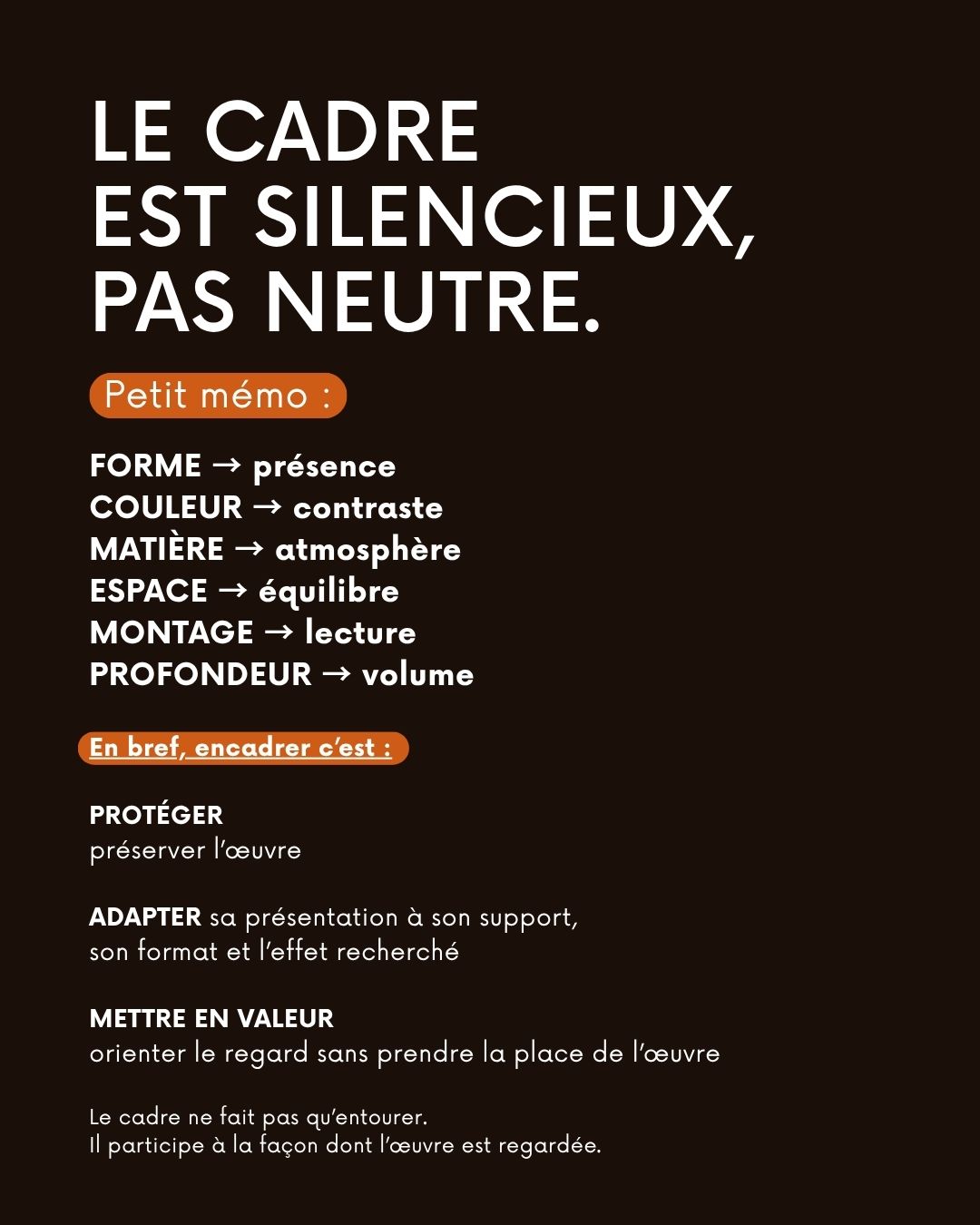 Choisir son cadre